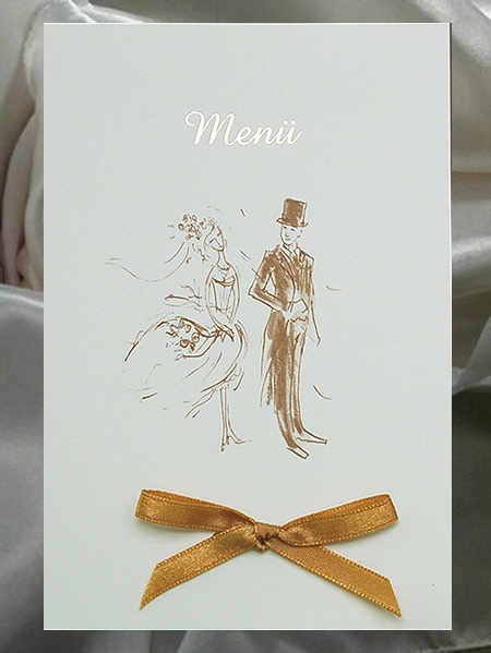 Menkarte mit Hochzeitspaar